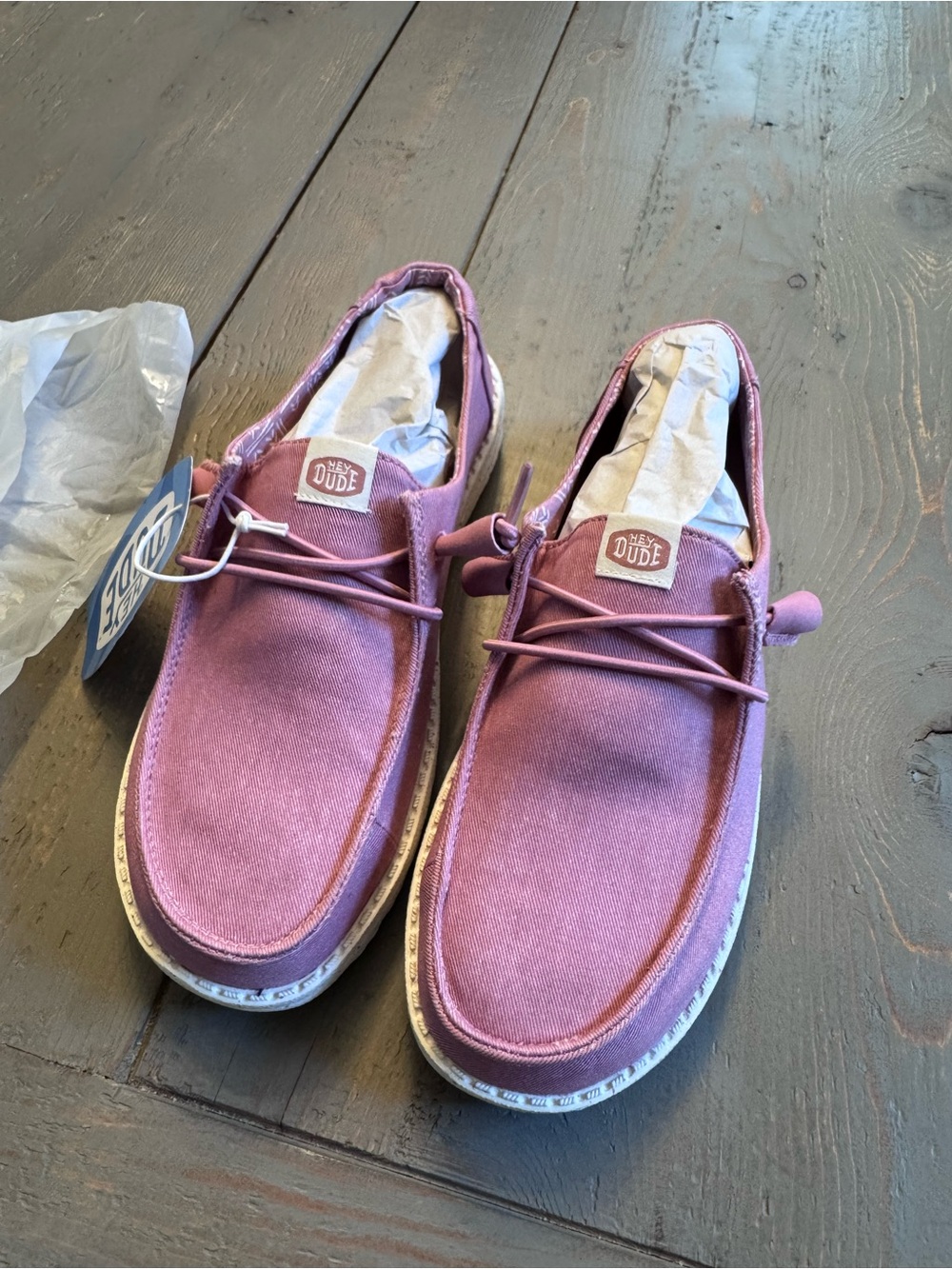 Hey Dude Pink Canvas Wendy Shoes 6W